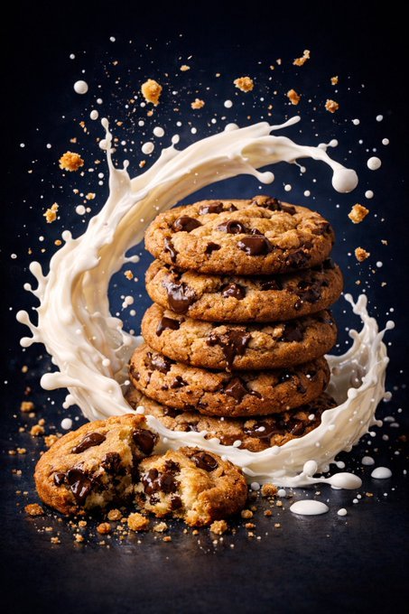 Macro Luxury Biscuit Milk Splash 2