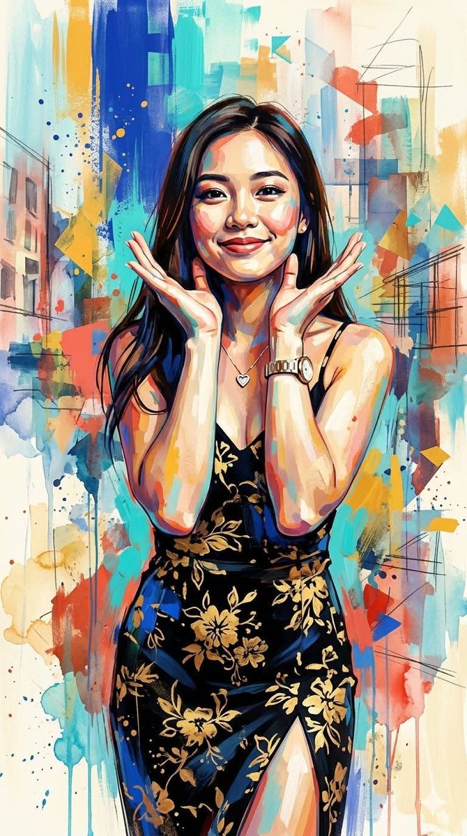 Contemporary Mixed-Media Abstract Portrait 1