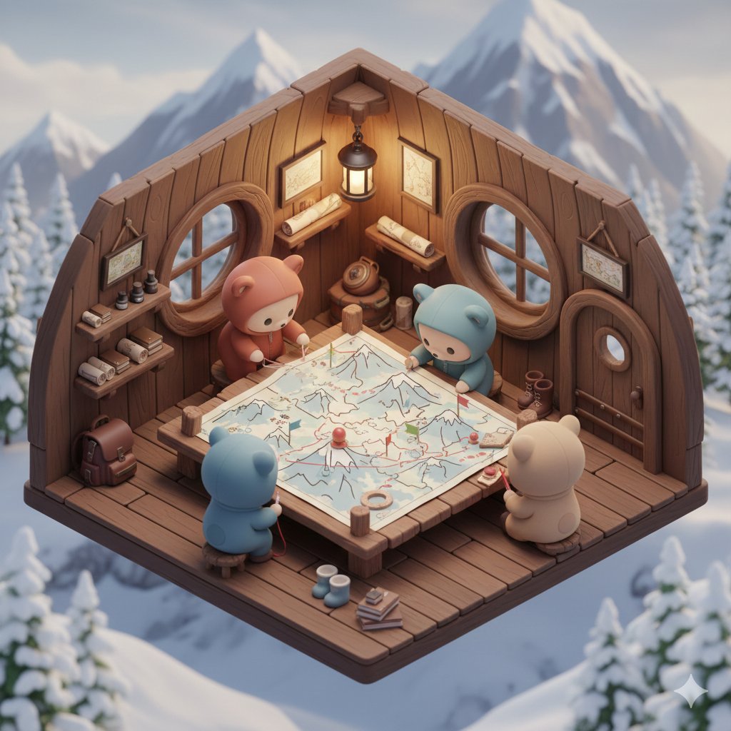 Isometric Kawaii Baby Bears Scene Prompt 3