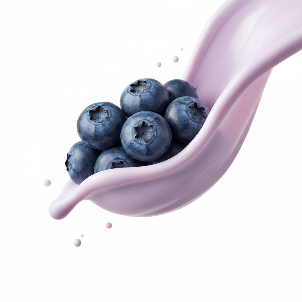 Macro Food Photography of Blueberries and Yogurt 1