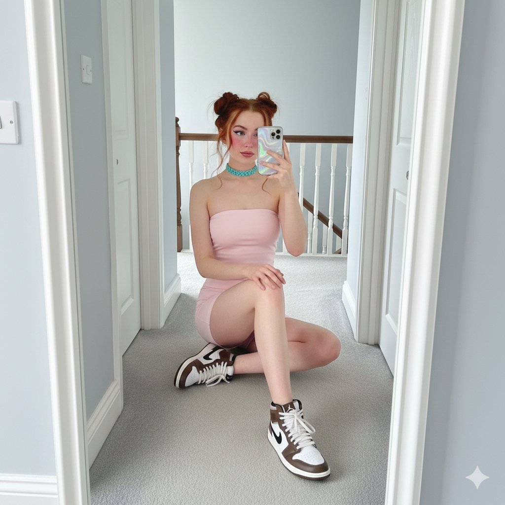 Sadie Sink E-Girl Mirror Selfie Prompt 3