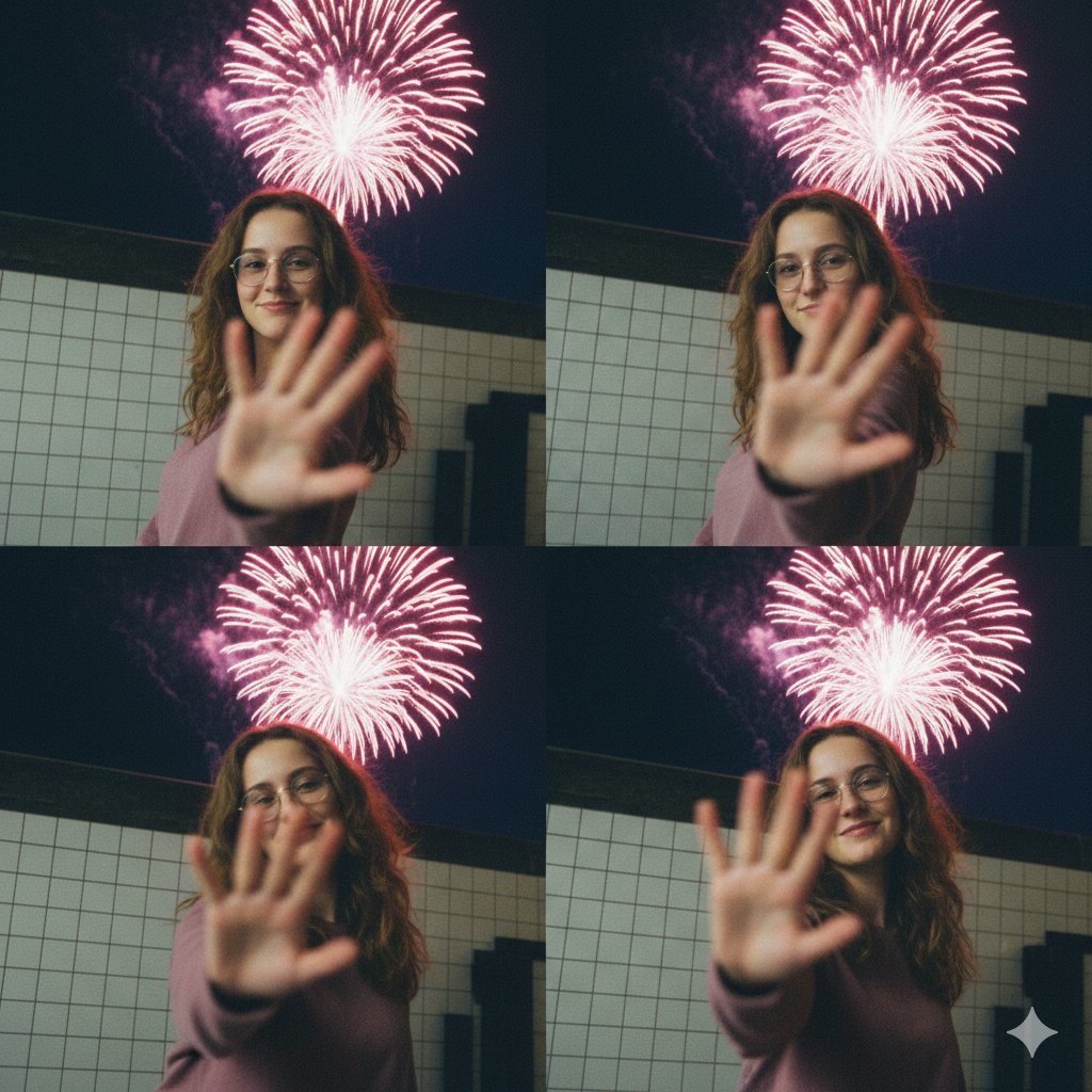 Vintage Digicam Quad-Split Collage with Motion Blur 1
