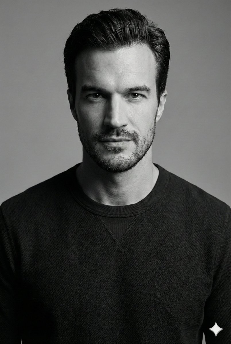 High-Contrast Monochrome Studio Portrait 3