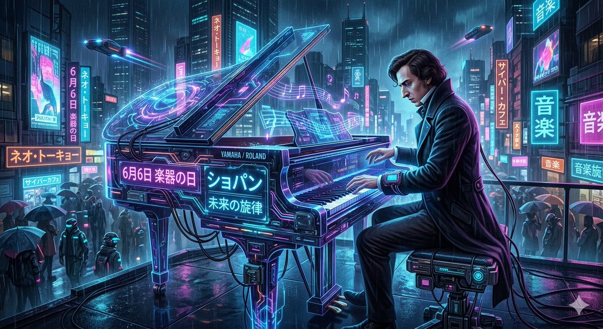 Chopin Playing Piano (Cyberpunk Style) 1