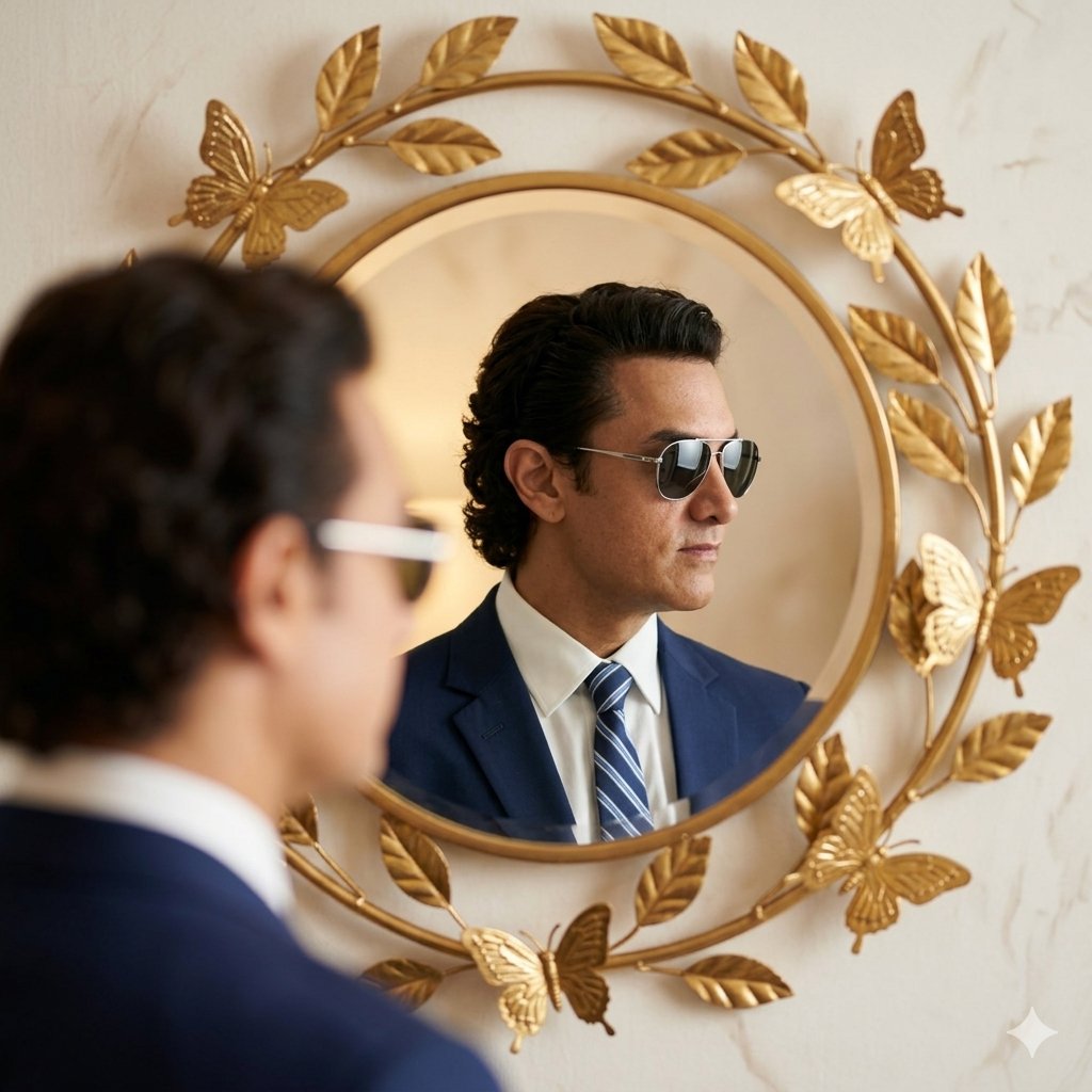 Shah Rukh Khan Reflection Portrait Prompt 2