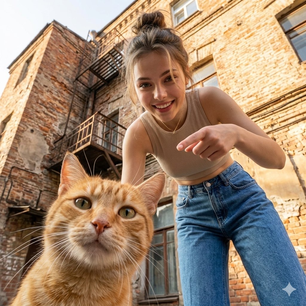 Low Angle Urban Cat Portrait 1