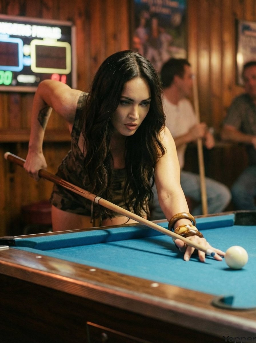 Megan Fox Lookalike in Retro Pool Hall 2