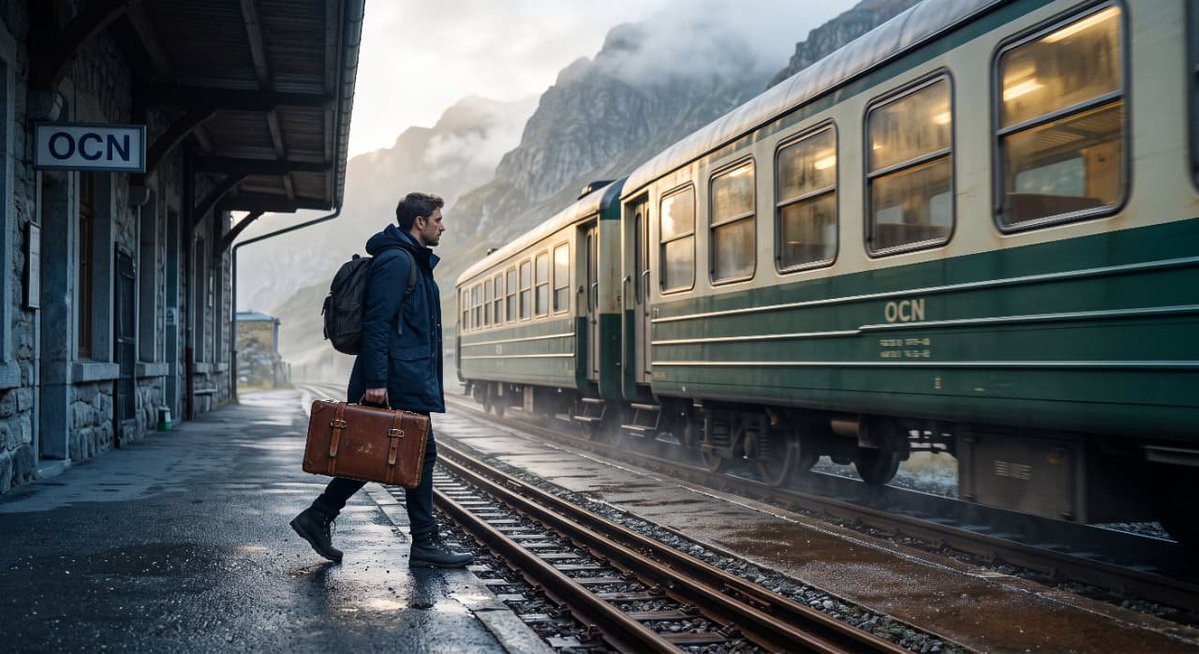 Cinematic Train Station Traveler 2
