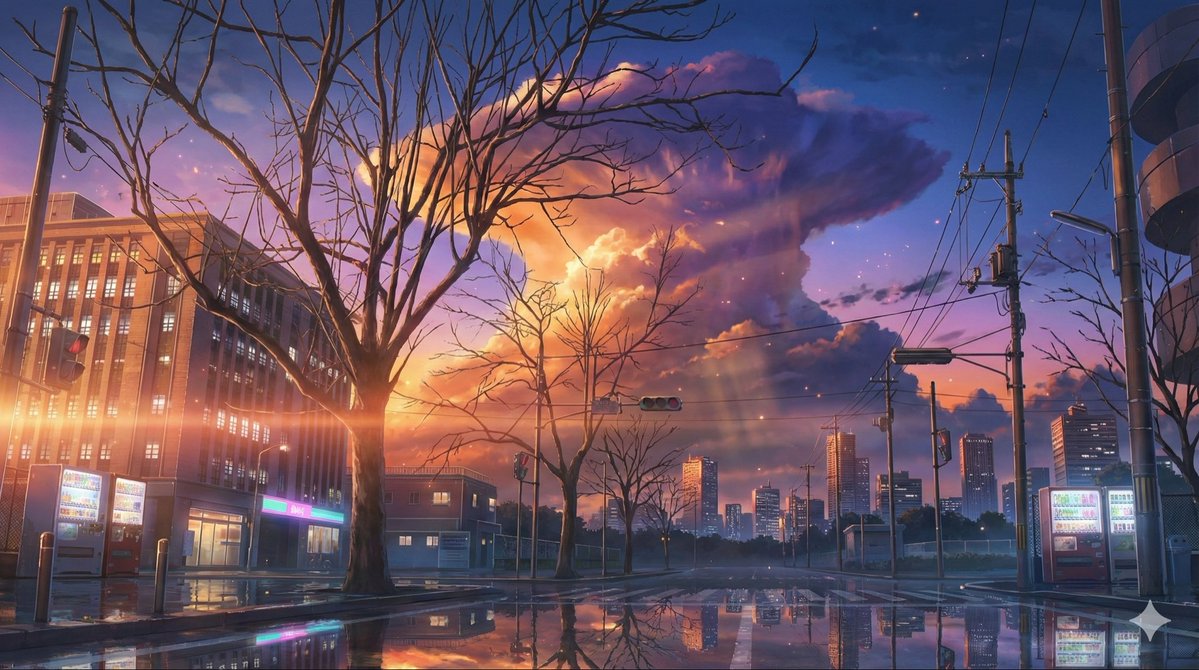 Makoto Shinkai-style cinematic sky background illustration 2