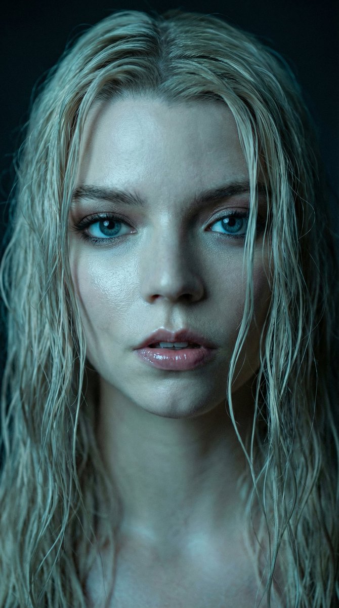 Hyper-realistic Macro Portrait of Anya Taylor-Joy with Wet Hair 3