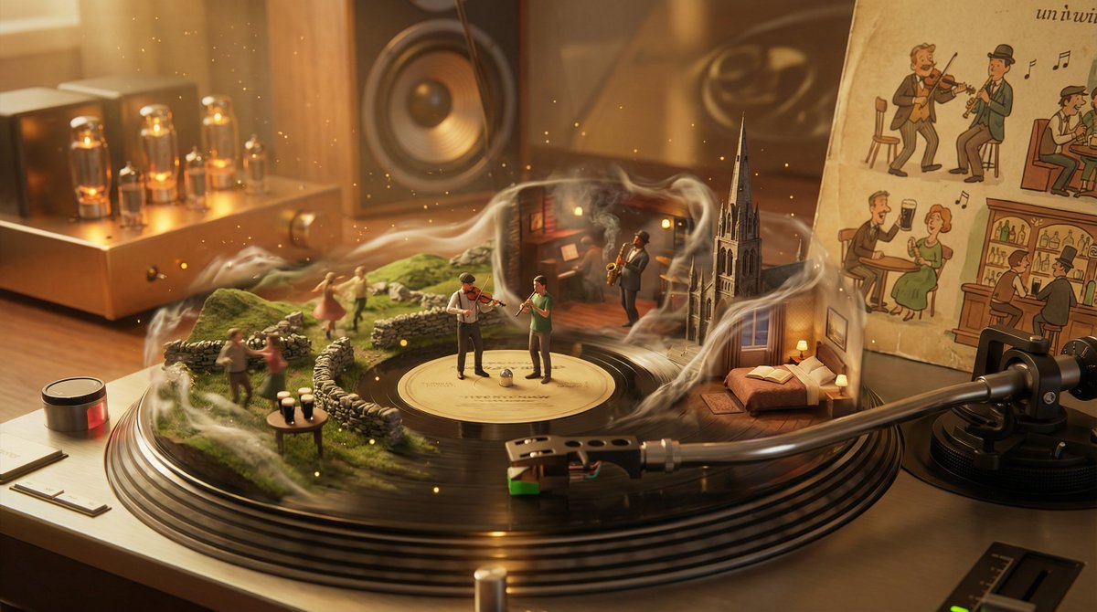 Surreal Vinyl Record Mid-Play Visualization 2