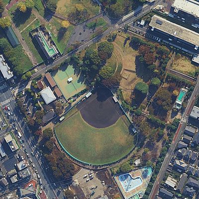 Cartoon drone-style Google Maps aerial illustration prompt 1
