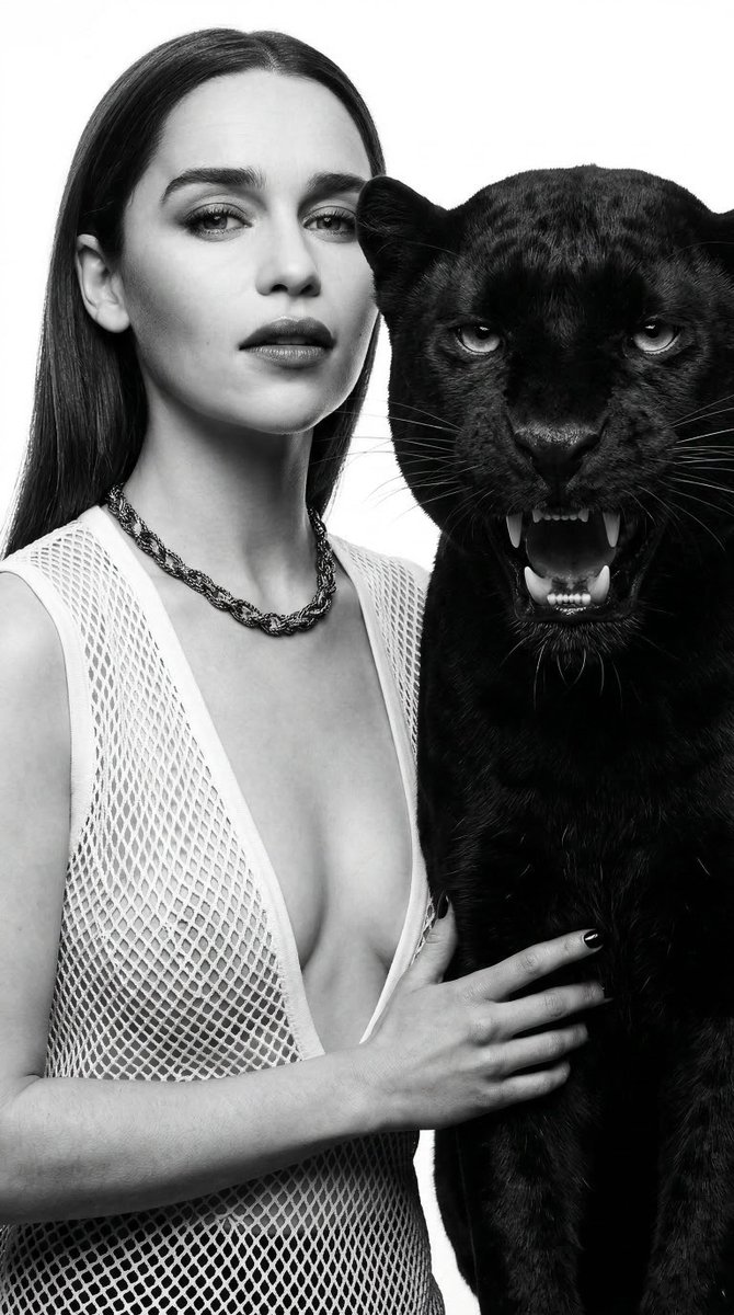 Black and White Panther and Woman Editorial Portrait 2