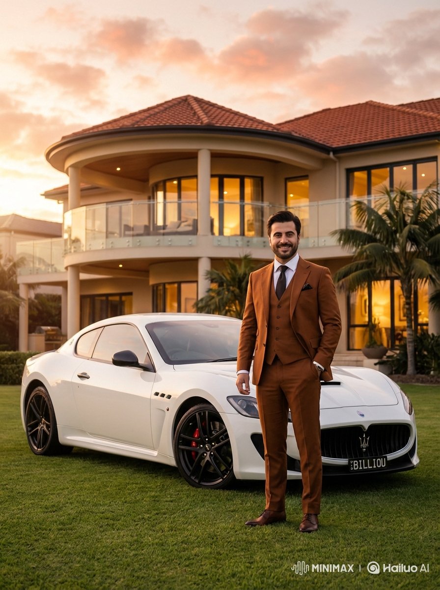 Luxurious Lifestyle Portrait with Maserati and Mansion 2