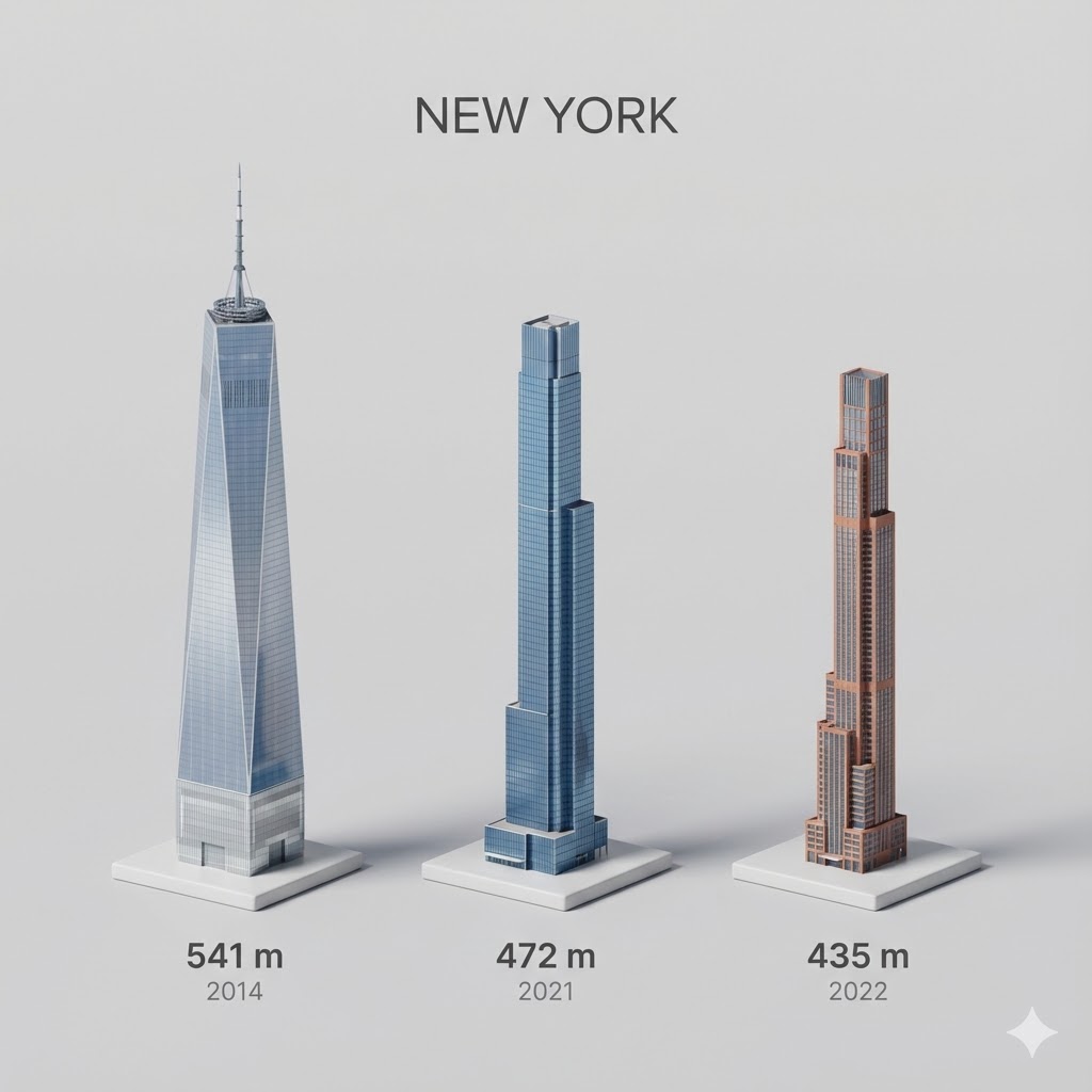 City tallest buildings 3D cartoon showcase prompt 1