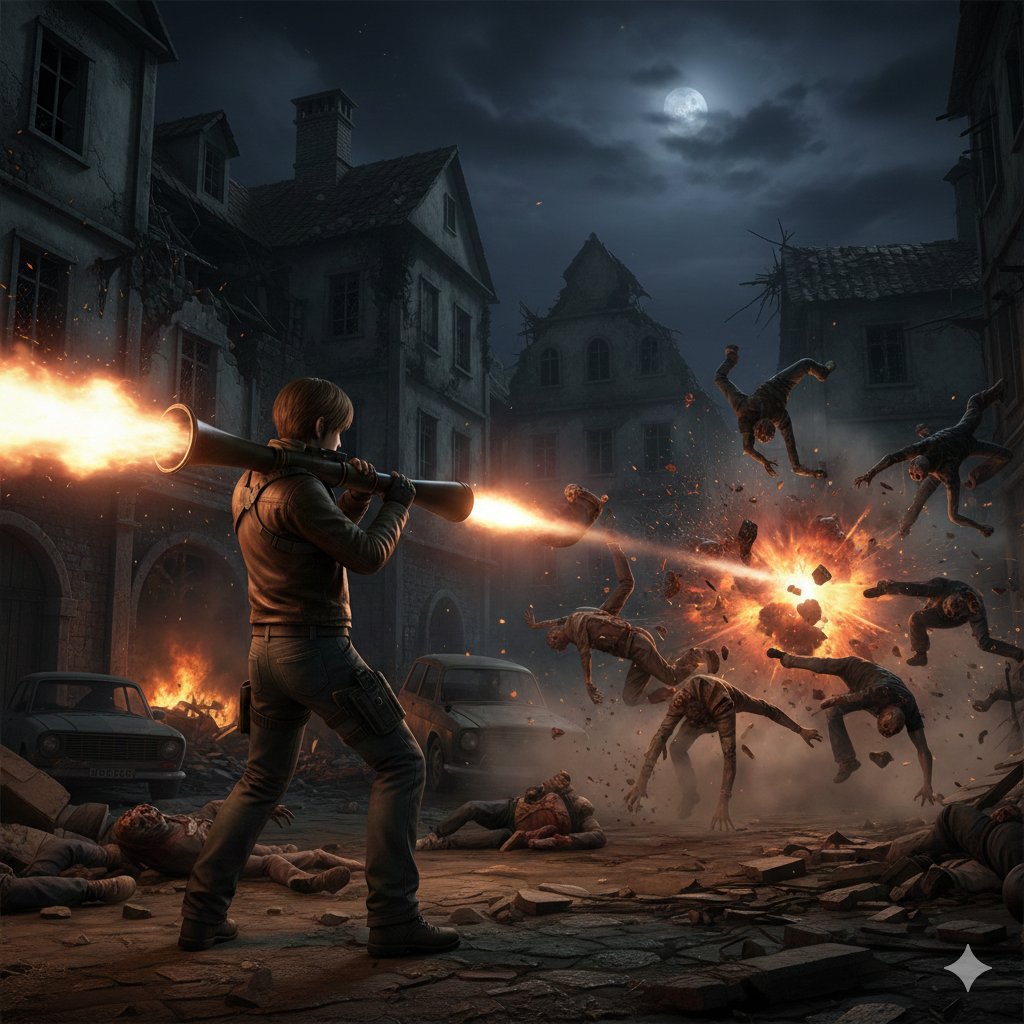 Resident Evil Rocket Launcher Action Scene 1