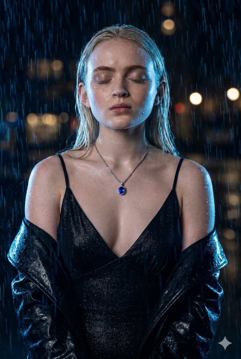 Cinematic Rain Night Portrait 1