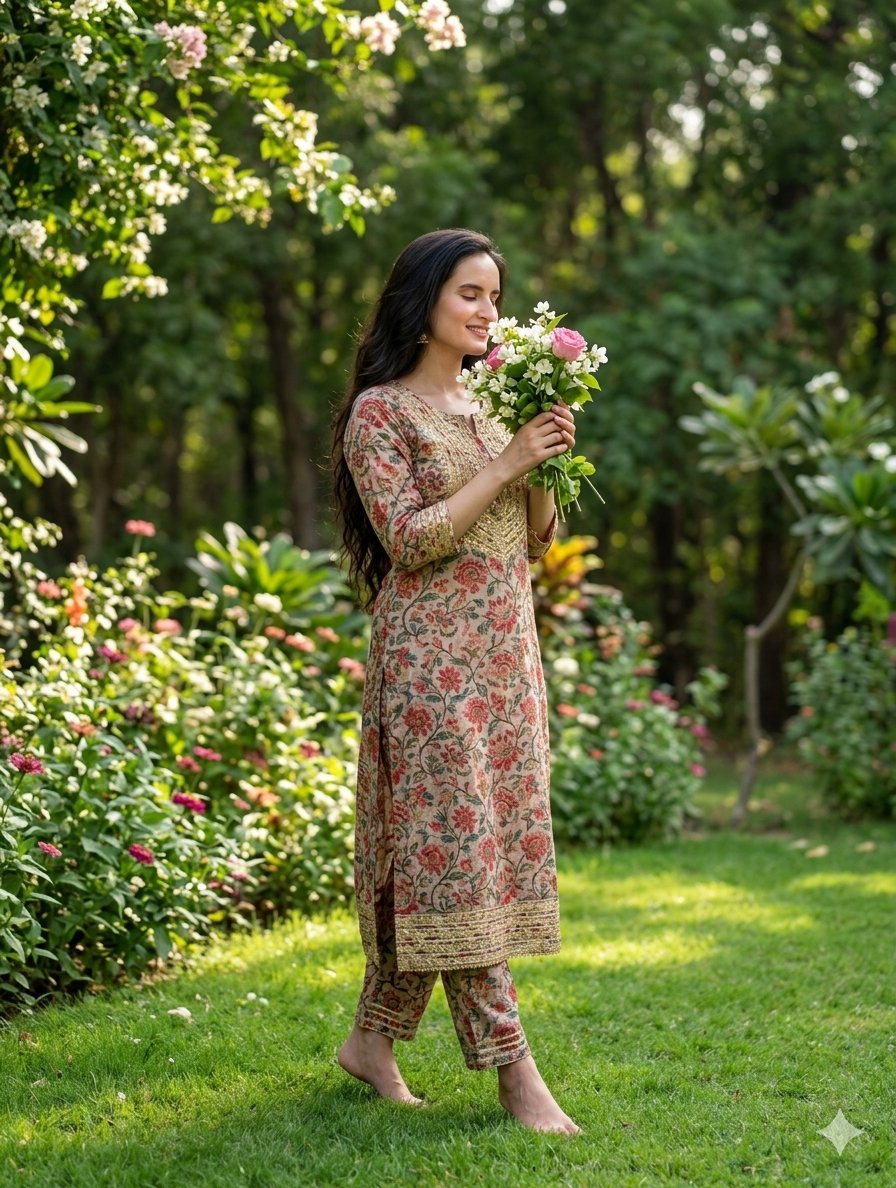 South Asian Woman in Garden Portrait 2