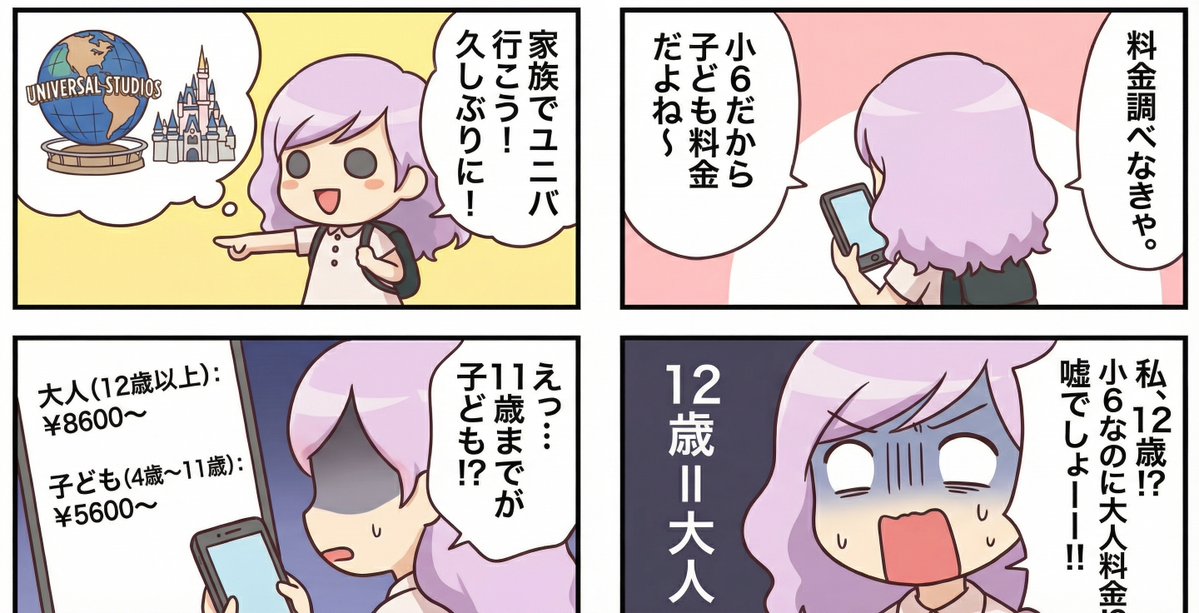 Essay-style manga about a family trip to Universal Studios 1