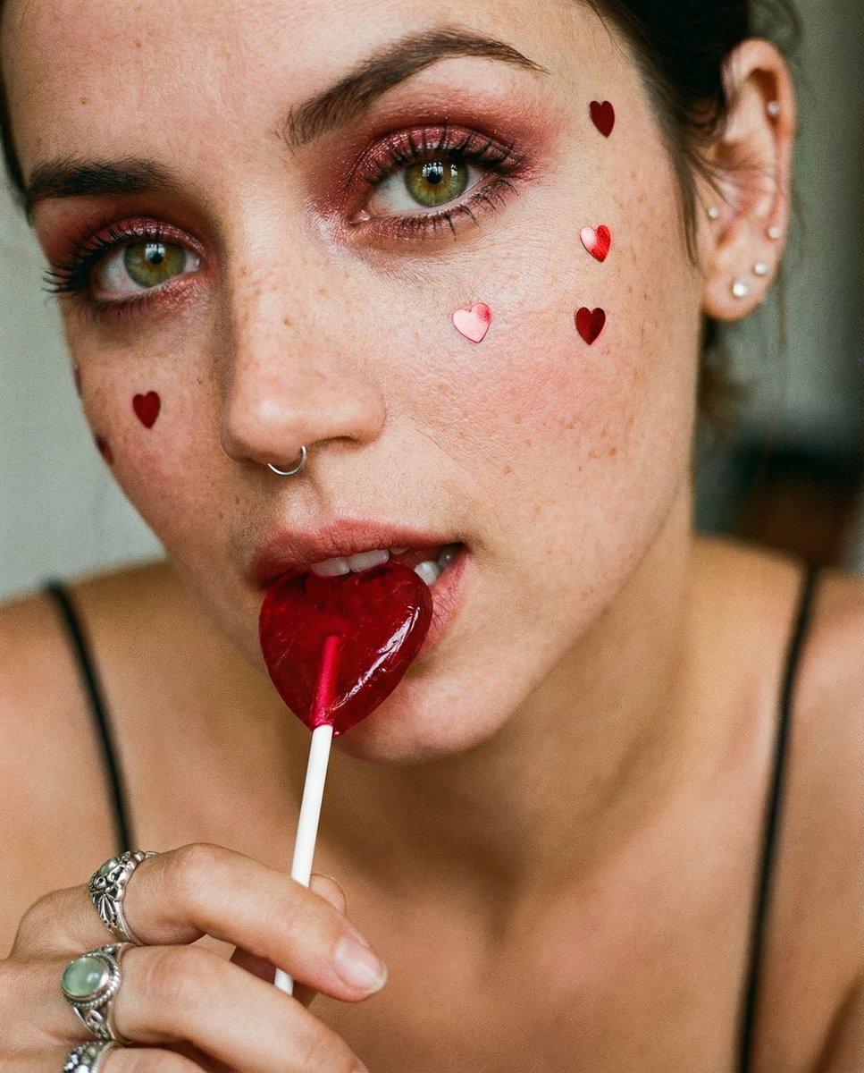 Coquette Soft Grunge Portrait with Lollipop 1