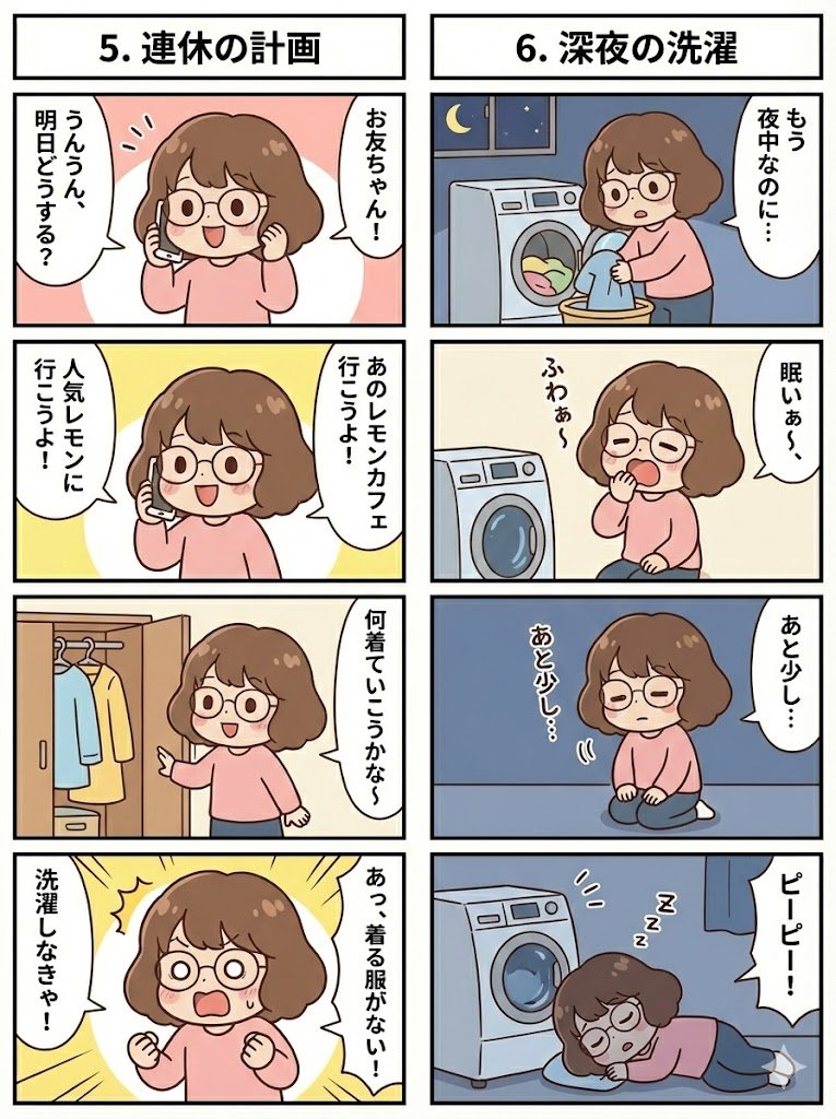 Connected series of four-panel manga strips 3