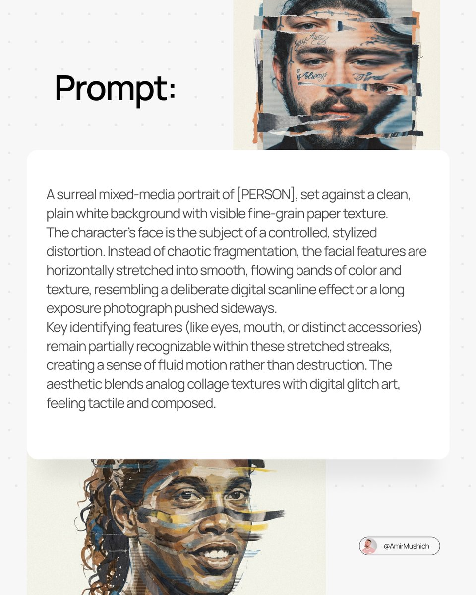 Surreal Mixed-Media Glitch Portrait Prompt 1