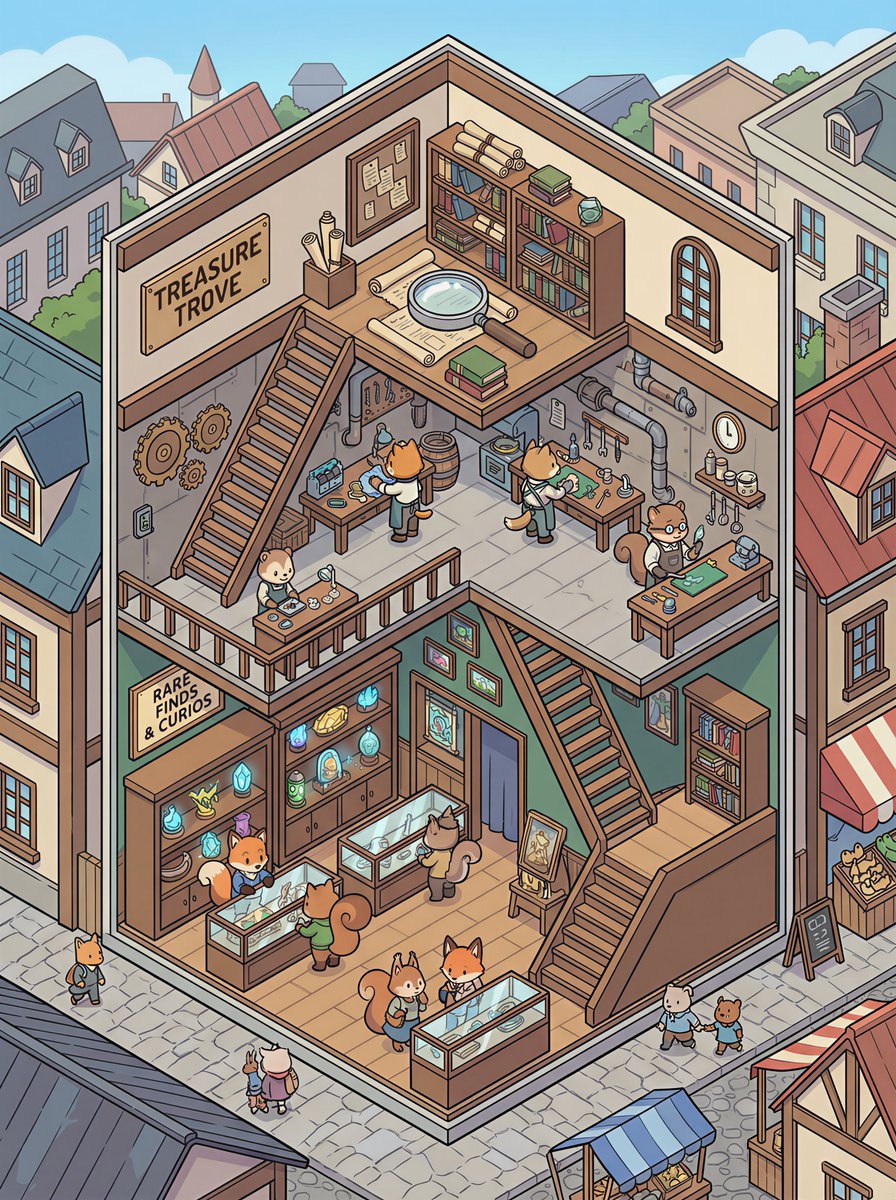 Isometric 2.5D Architectural Slice Illustration of an Animal Community 2