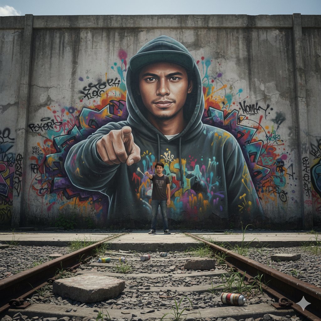 2D-to-3D Graffiti Mural Transition in Urban Surabaya 1