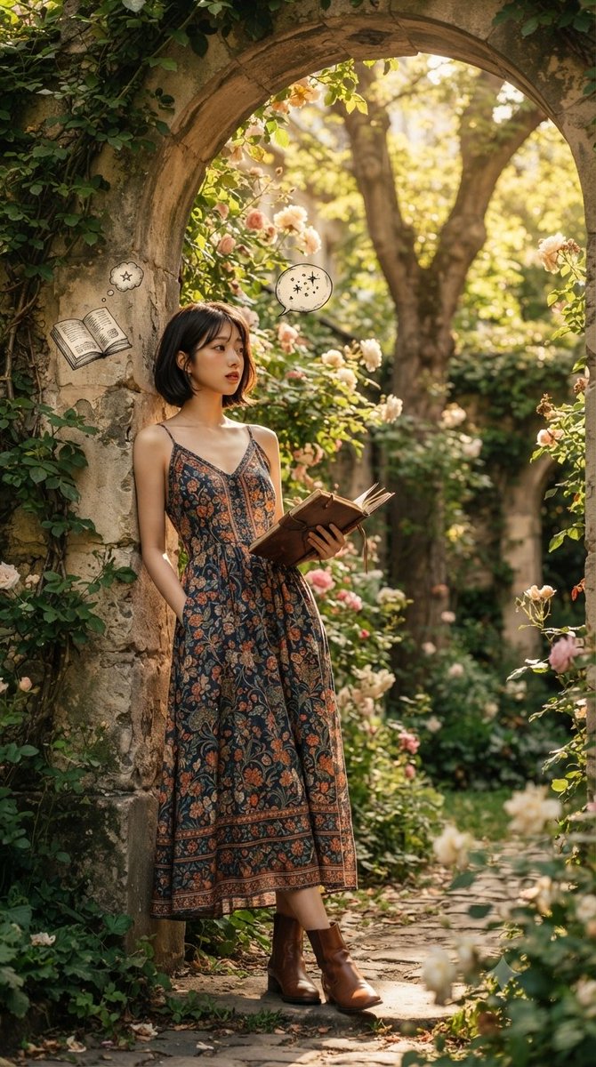 Serene Garden Literary Portrait 1