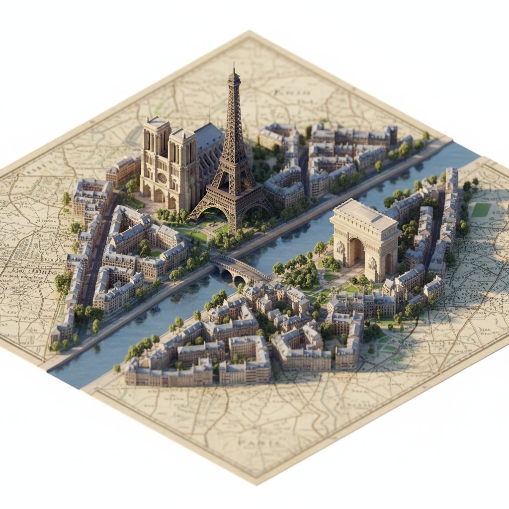 Photorealistic Diorama Isometric Map Prompt 3