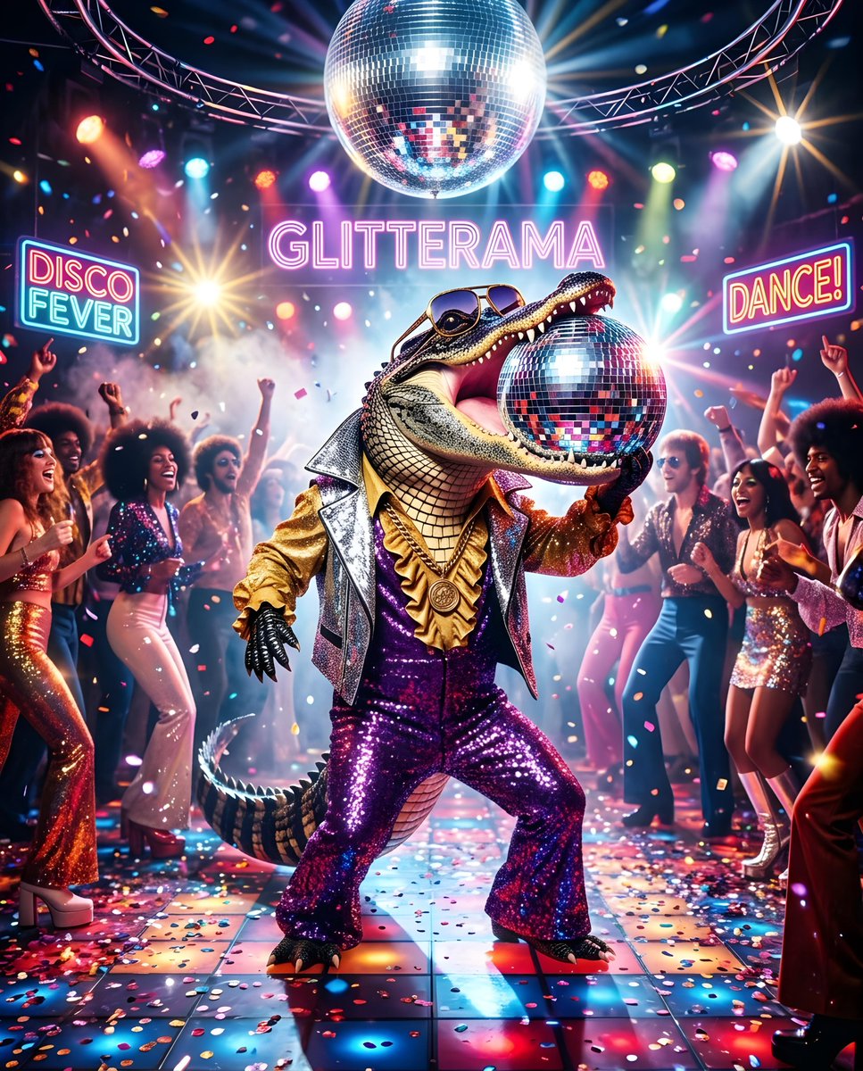 Retro Disco Alligator 1