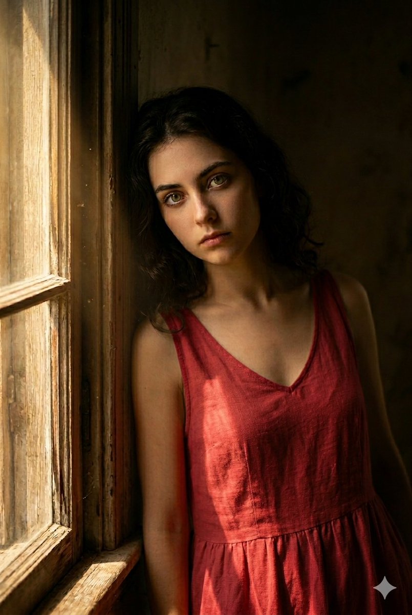Moody Rustic Window Portrait 3