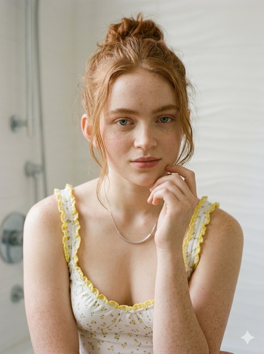 Sadie Sink Bath Time Editorial Portrait Prompt 2