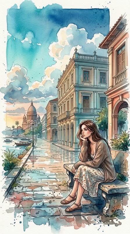Hybrid Architectural Watercolor Style 4