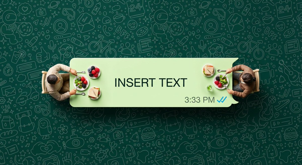 WhatsApp Speech Bubble Dining Table Macro Shot 1