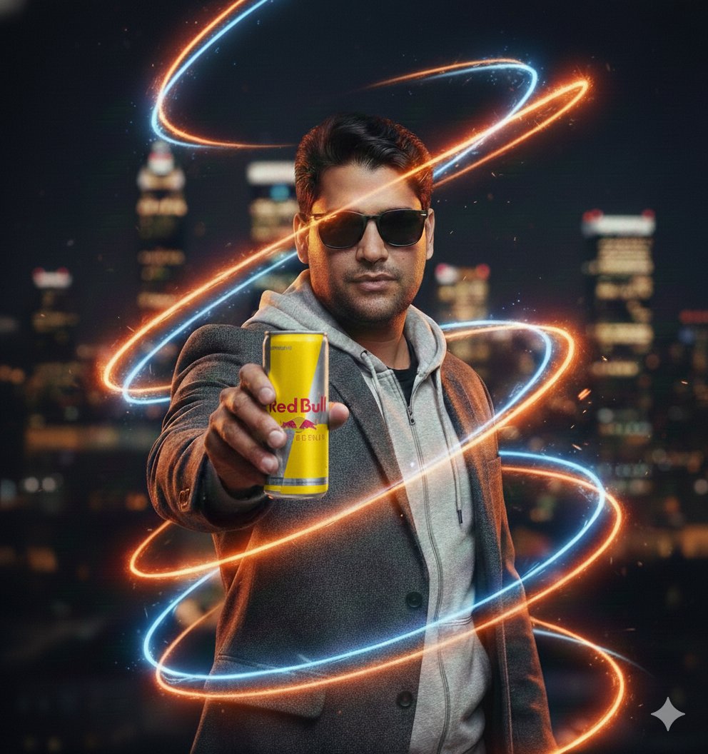 Commercial Energy Drink Photography Prompt with Neon Effects 2