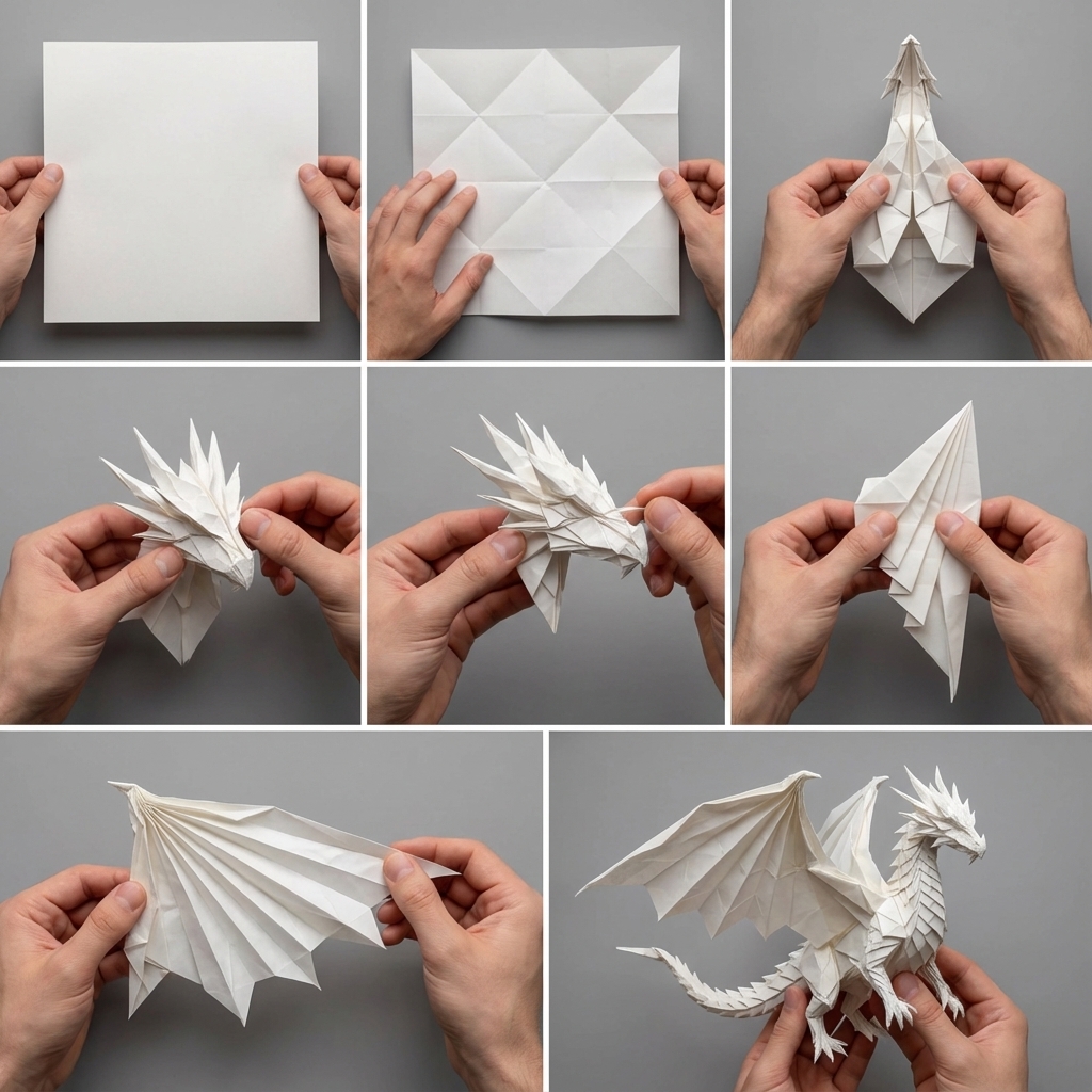 Origami-style step-by-step folding instructions 2