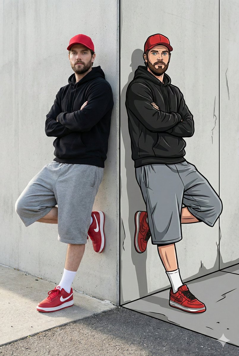 Split-Reality Street Art Portrait with Identity Lock 1