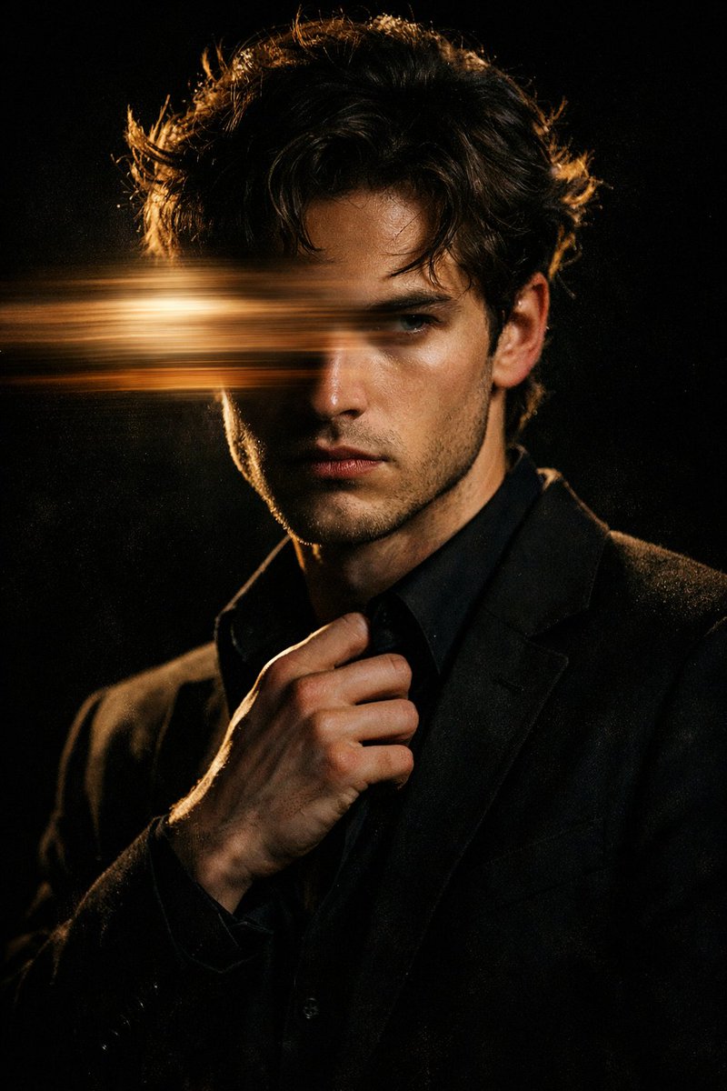 Moody Cinematic Portrait with Motion Blur and Directional Lighting 1