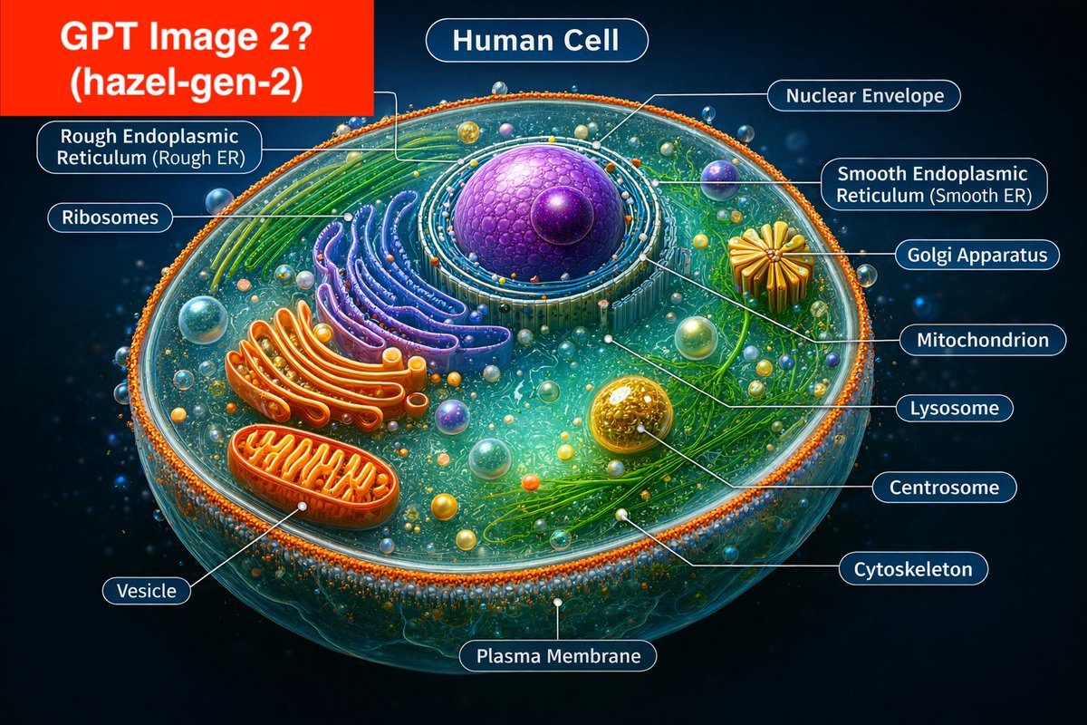 Labeled Diagram of a Human Cell (Comparison Prompt) 1