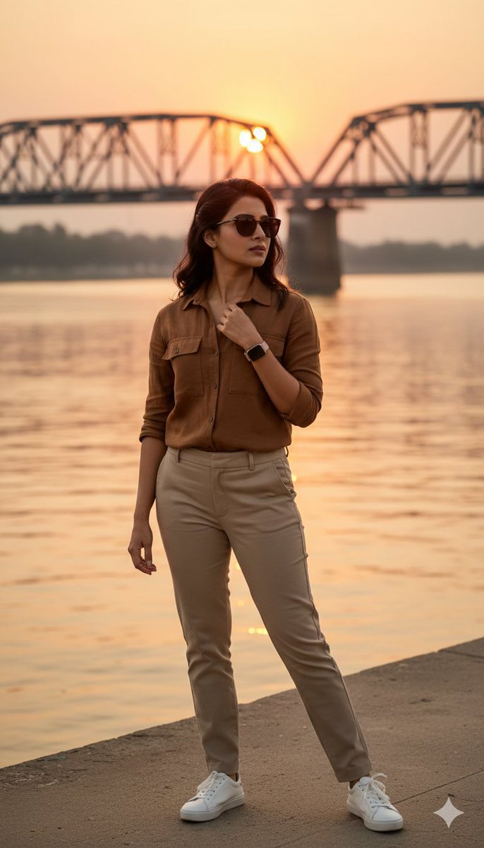 Golden Hour Riverside Portrait with Identity Lock 3