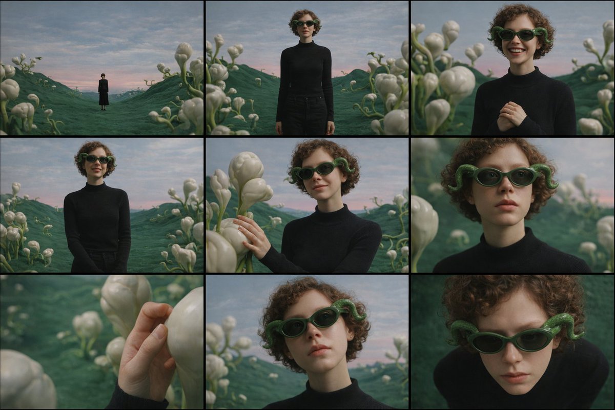 Cinematic Contact Sheet Generation from Reference Image 1