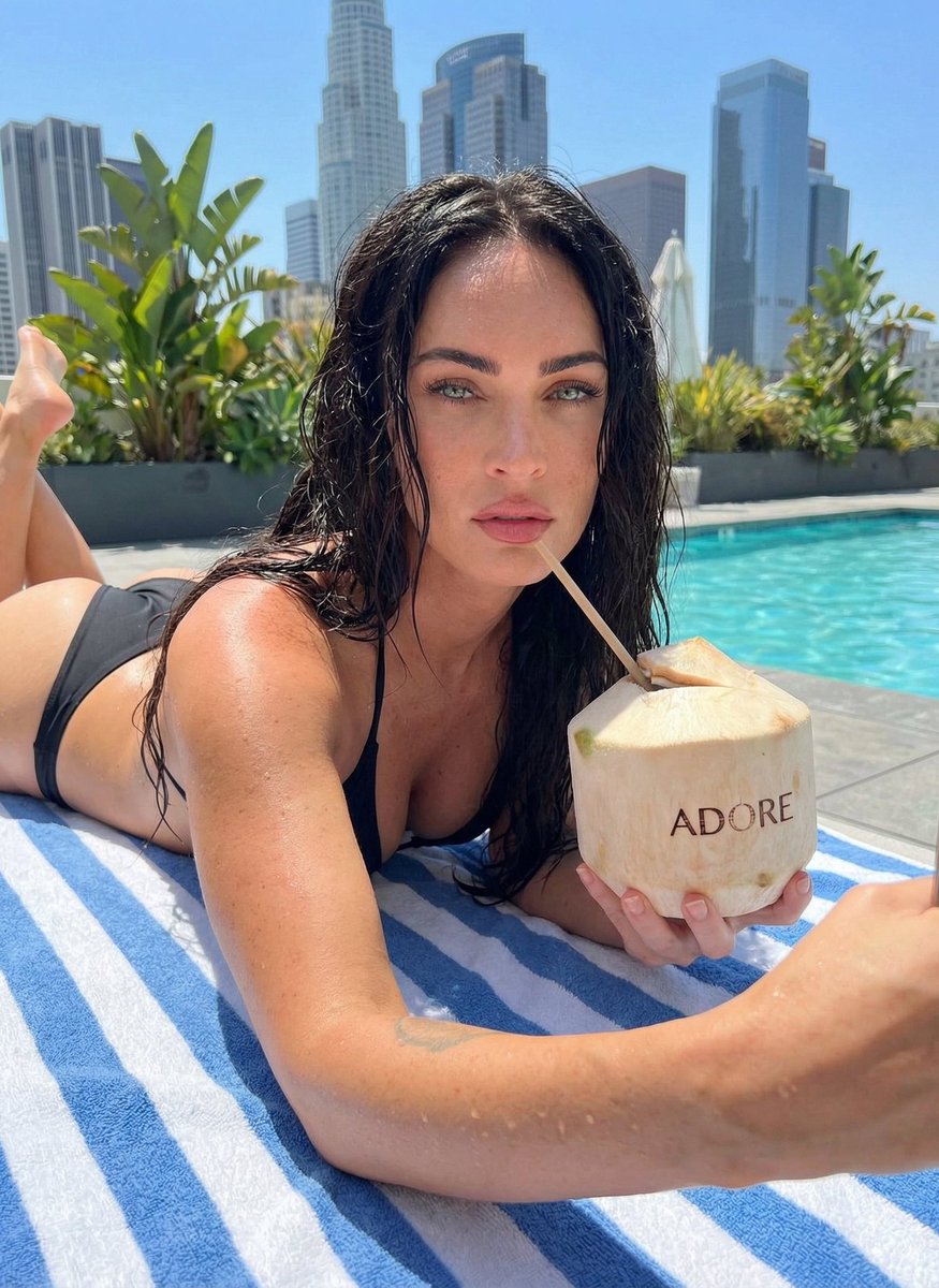 LA Rooftop Poolside Selfie Prompt (Harsh Midday Light) 2