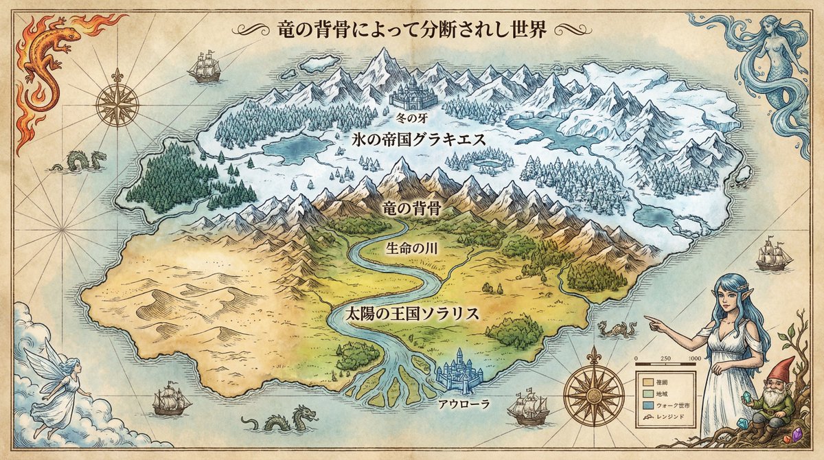 Royal Cartographer Fantasy World Map Prompt (Detailed Scenario) 1