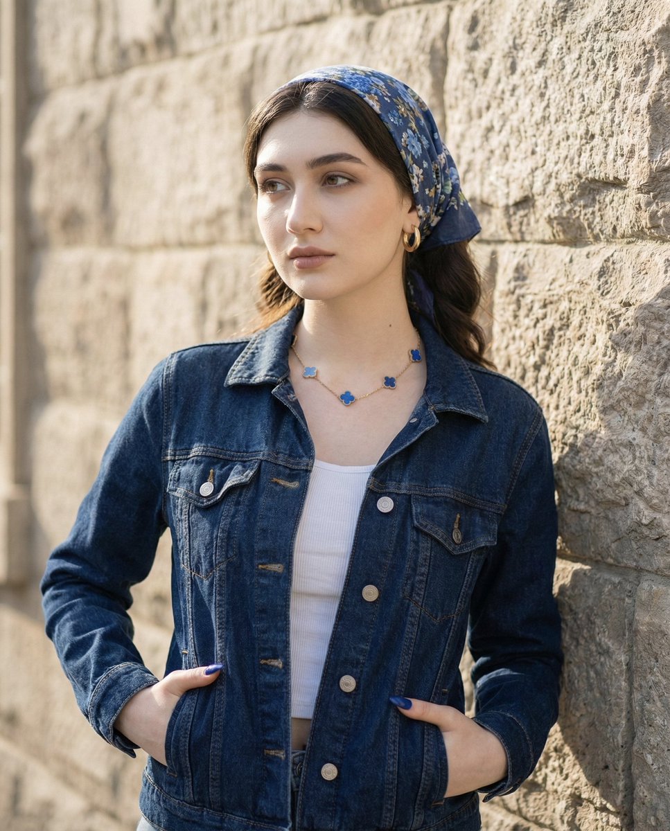 Tight Medium Close-up Portrait with Vintage Accessories 2