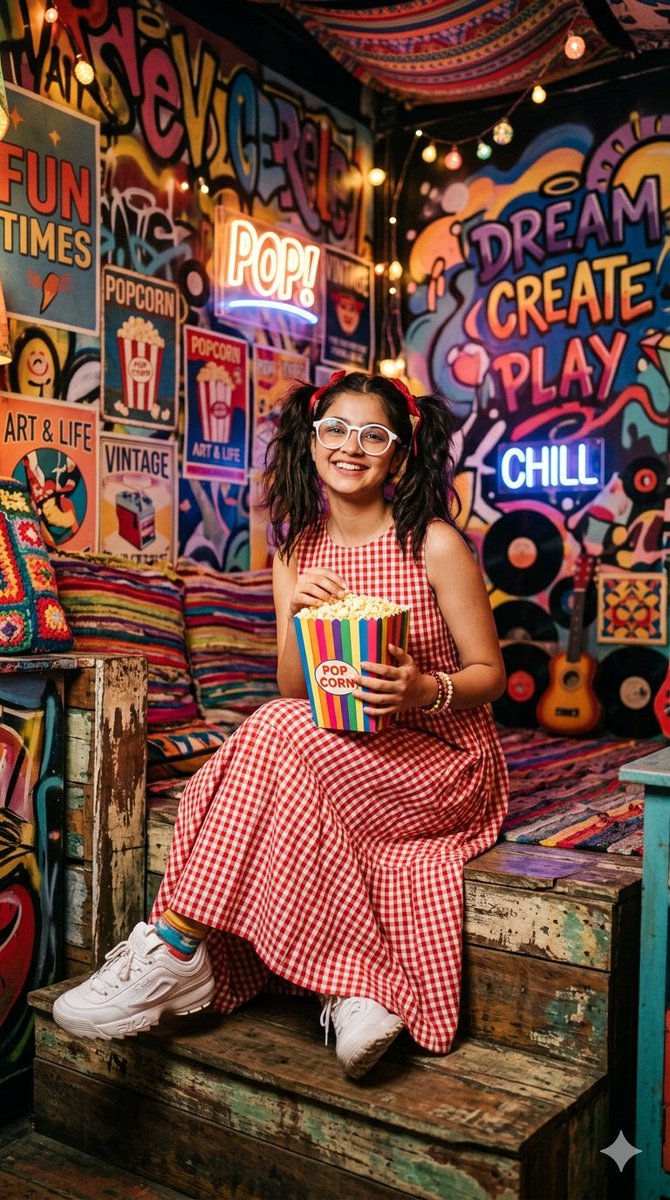 Retro Eclectic Pigtail Fashion Portrait 1