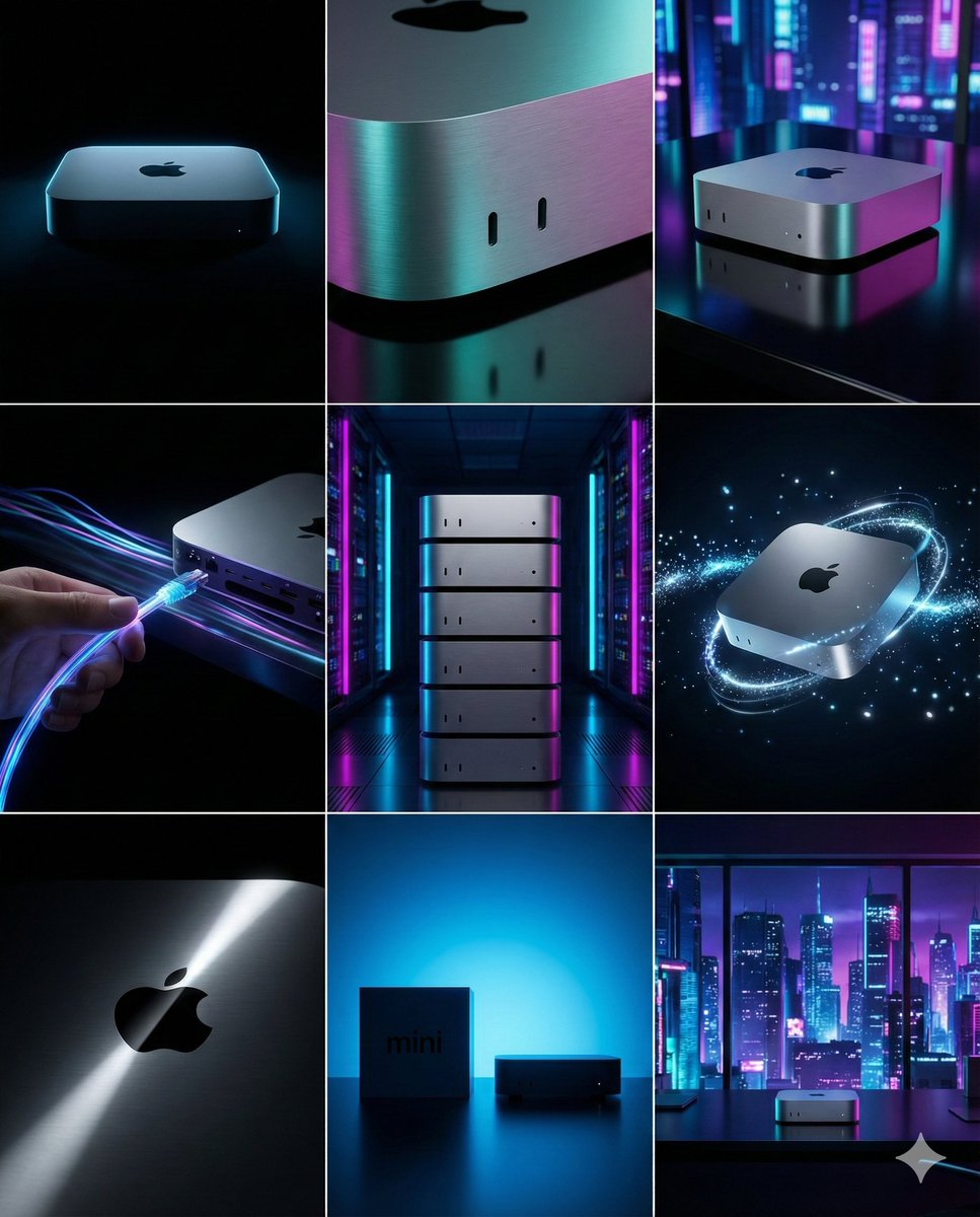 Cyberpunk Tech Visual Storyboard for Mac Mini Branding 1