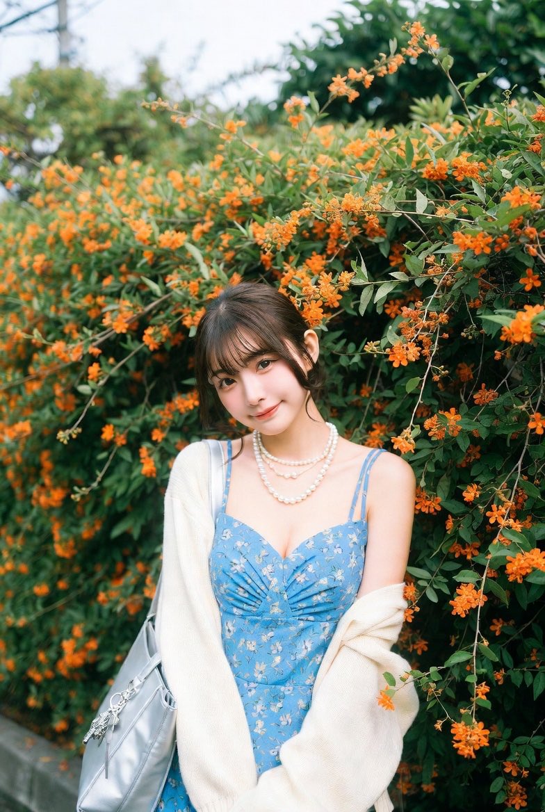 Ultra-Realistic Street-Garden Portrait of an Asian Idol 1