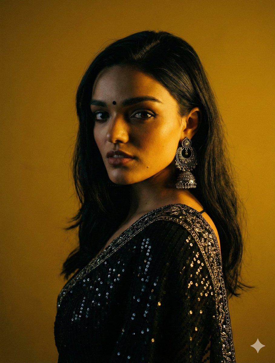 Cinematic Chiaroscuro Portrait in Saree 1