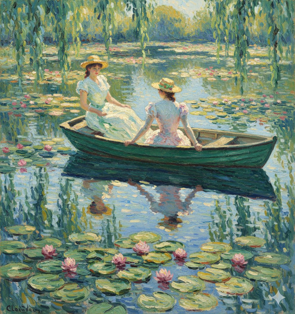 Monet Style Boat Ride Image Generation 2
